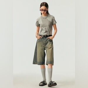 SIMPLE PROJECT VINTAGE WASH JORTS